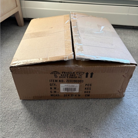 Brand new in box gold 3 light flush mount ceiling light - Picture 6 of 7